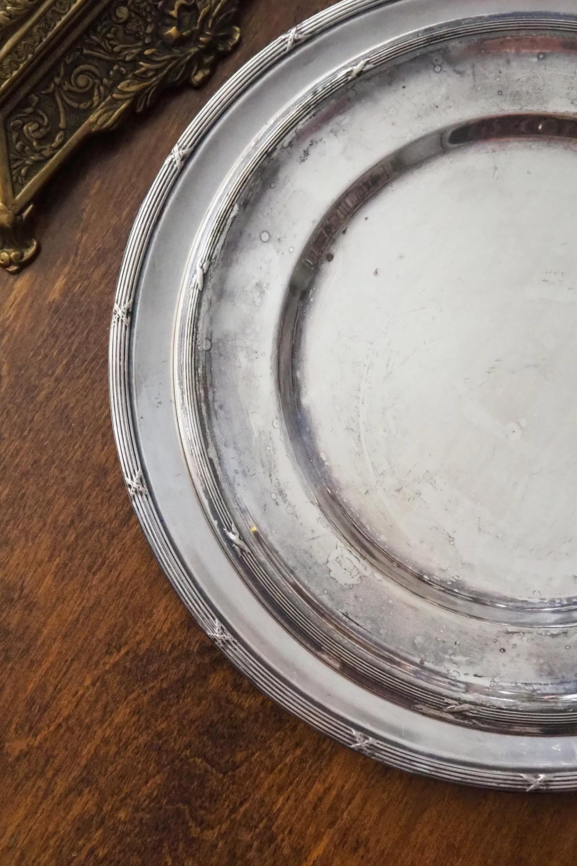 Vintage alpacca silver trays | Set of two simple silver trays | Alpacca silver platters | Vintage serving trays | Vintage silver plated tray