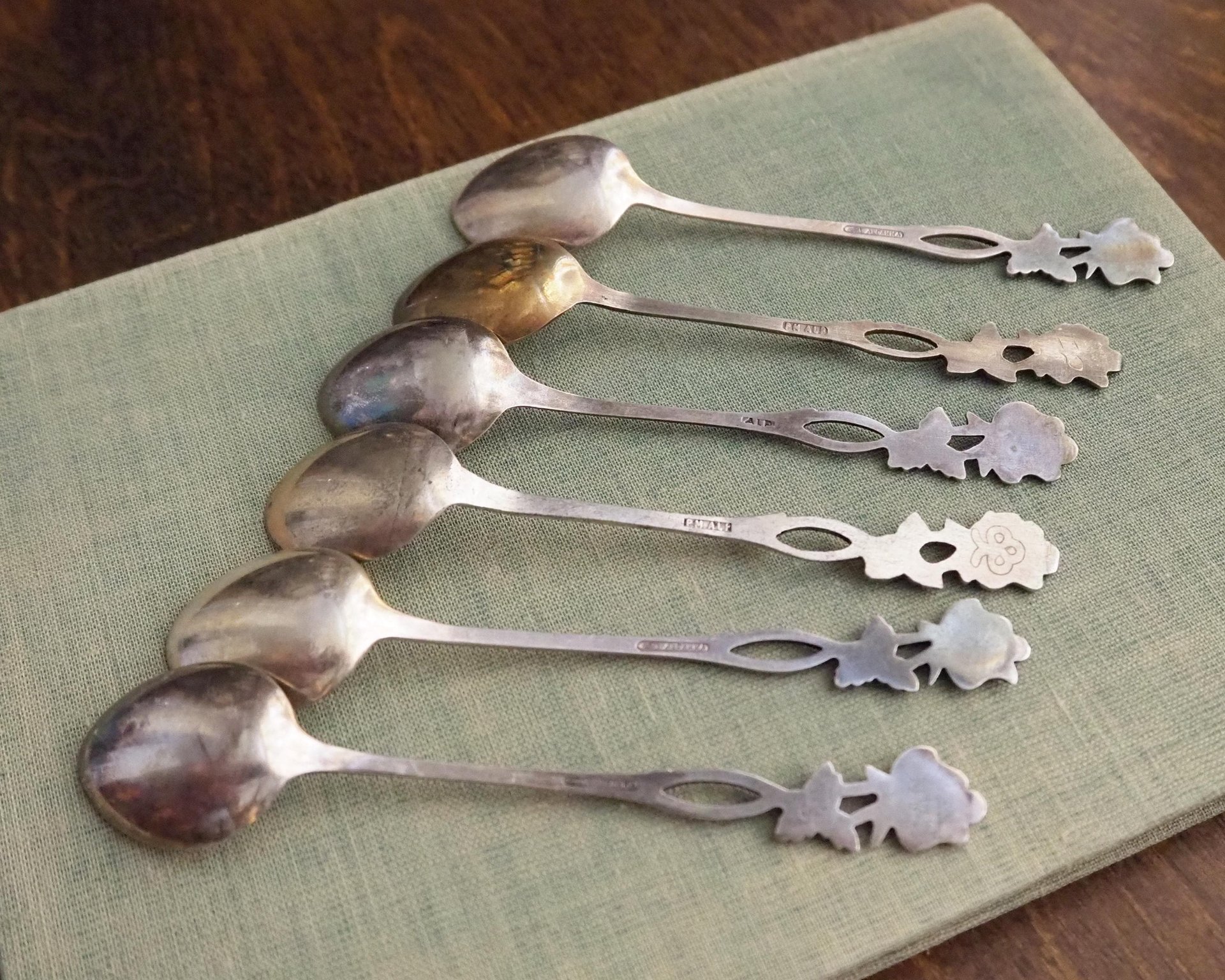 Set of six vintage teaspoons | Vintage alpacca silver teaspoons | Vintage teaspoons | Rose teaspoon set | Vintage alpacca teaspoons