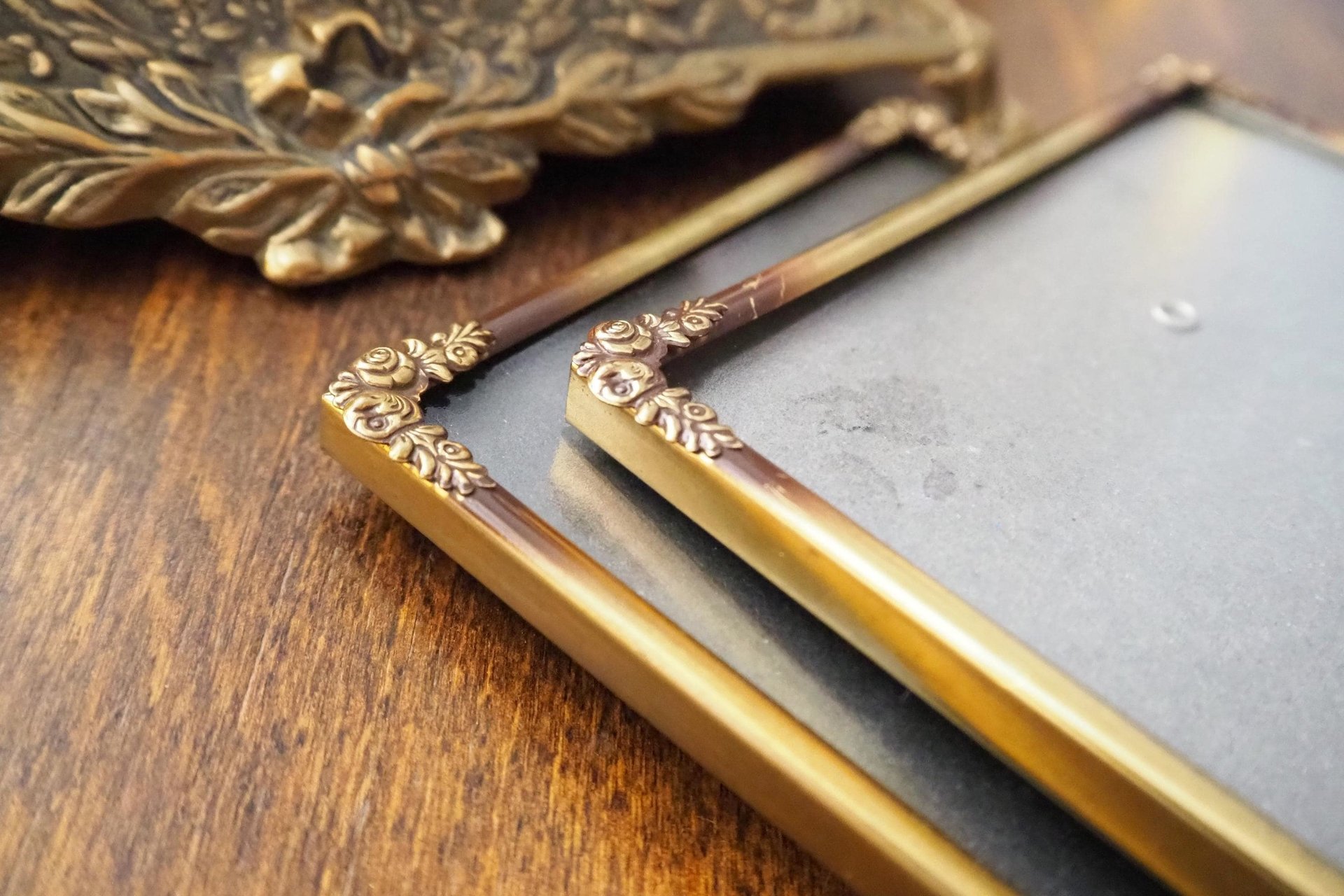 Set of two vintage photo frames | Vintage brass frames | Set of two matching vintage frames | Vintage brass frame set | Vintage frames