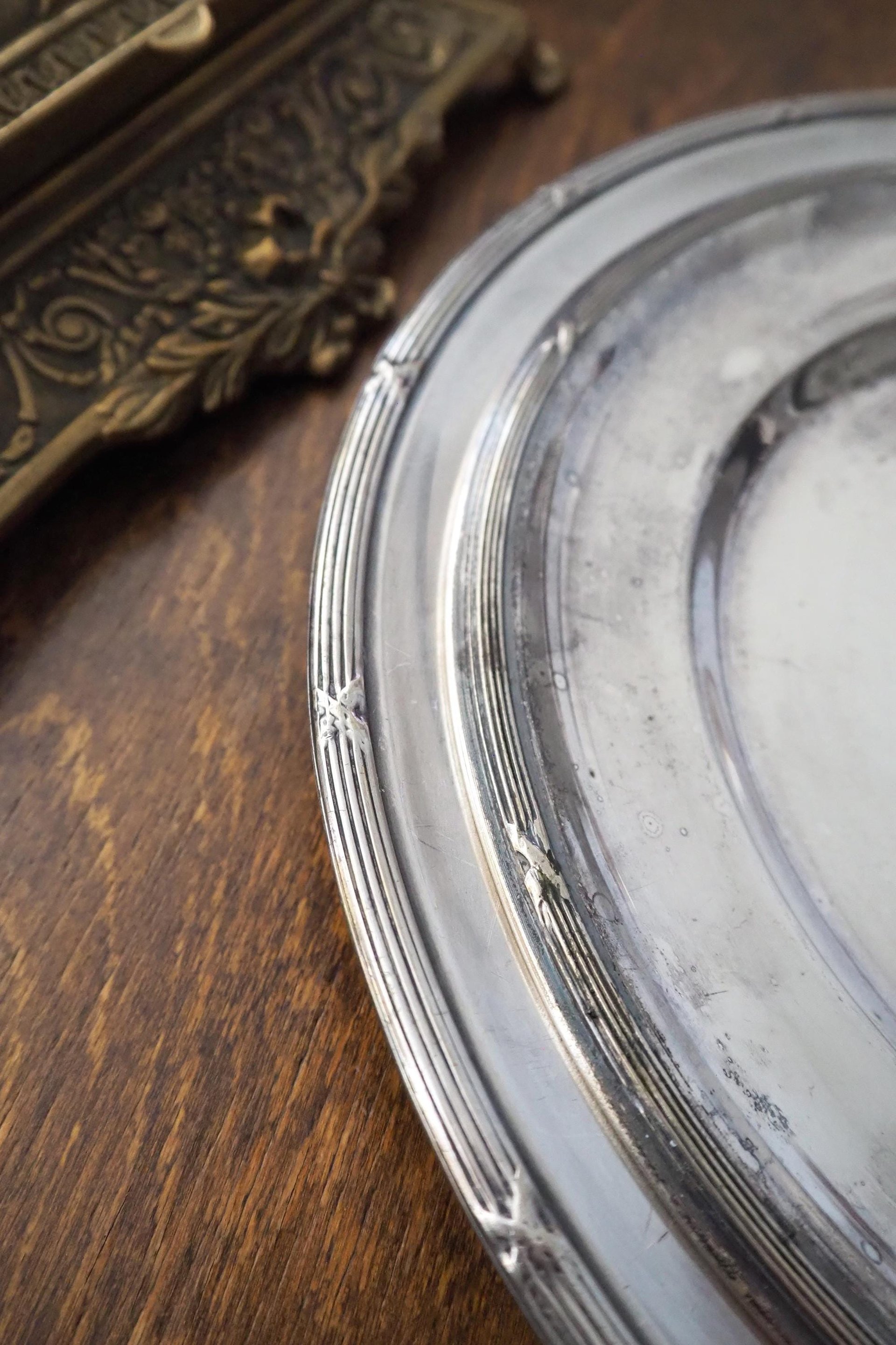 Vintage alpacca silver trays | Set of two simple silver trays | Alpacca silver platters | Vintage serving trays | Vintage silver plated tray