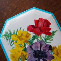 Vintage floral tin box | Floral tin box | Vintage storage box
