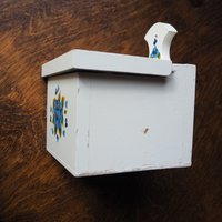 Vintage wooden salt container | Wooden salt box | Vintage salt box