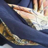 Vintage silk scarf | Silk scarf with roses | Large vintage silk scarf