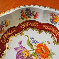 Vintage Daher Decorated Ware bowl | Vintage floral tin bowl | Vintage scalloped tin bowl