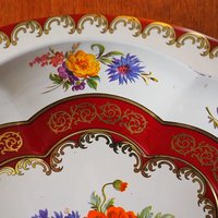 Vintage Daher Decorated Ware bowl | Vintage floral tin bowl | Vintage scalloped tin bowl