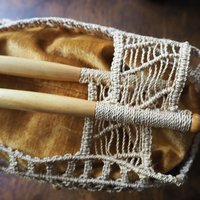 Vintage macrame bag | Macrame bag | Macrame woven handbag with wooden handles | Boho macrame bag