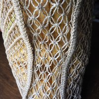 Vintage macrame bag | Macrame bag | Macrame woven handbag with wooden handles | Boho macrame bag