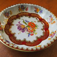 Vintage Daher Decorated Ware bowl | Vintage floral tin bowl | Vintage scalloped tin bowl