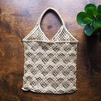 Vintage macrame bag | Macrame market bag | Macrame woven handbag | Boho macrame bag | Vintage market bag