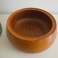 Vintage wooden bowl | Large teak fruit bowl | Large vintage teak bowl | Large wooden bowl