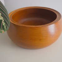 Vintage wooden bowl | Large teak fruit bowl | Large vintage teak bowl | Large wooden bowl