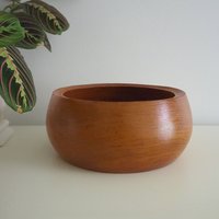 Vintage wooden bowl | Large teak fruit bowl | Large vintage teak bowl | Large wooden bowl