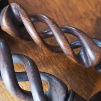 Pair of vintage candlestick holders | Wooden candlestick holders | Vintage wood candlestick holders | Candlestick holder pair
