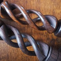 Pair of vintage candlestick holders | Wooden candlestick holders | Vintage wood candlestick holders | Candlestick holder pair