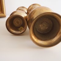 Set of two vintage brass vases | Etched brass vases | Vintage bud vase | Vintage single flower vases | Vintage brass vases
