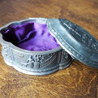 Vintage silver plated jewelry box | Made in Japan | Vintage silver plated trinket box | Vintage Japanese trinket box