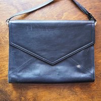 Vintage leather envelope bag | Vintage leather bag | Black envelope bag | Vintage leather crossbody bag