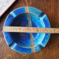 Vintage ceramic ashtray | Blue and turquoise ashtray | Vintage stoneware ashtray | Ceramic ashtray | Vintage ashtray