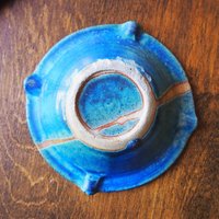 Vintage ceramic ashtray | Blue and turquoise ashtray | Vintage stoneware ashtray | Ceramic ashtray | Vintage ashtray