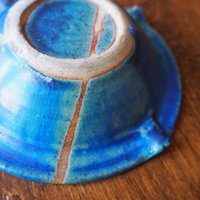 Vintage ceramic ashtray | Blue and turquoise ashtray | Vintage stoneware ashtray | Ceramic ashtray | Vintage ashtray