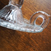 Vintage candlestick holder | Glass candlestick holder | Vintage glass candle holder | Vintage chamber style candle holder