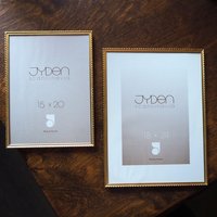 Set of two vintage photo frames | Set of two matching vintage frames | Vintage brass frame set 15x20 cm and 18x24 cm | Vintage Jyden frames