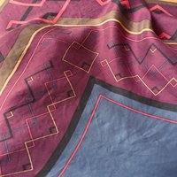 Vintage silk scarf | Vintage Marja Kurki scarf | Marja Kurki silk scarf | Geometric vintage silk scarf