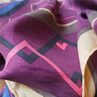 Vintage silk scarf | Vintage Marja Kurki scarf | Marja Kurki silk scarf | Geometric vintage silk scarf