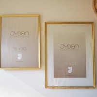 Set of two vintage photo frames | Set of two matching vintage frames | Vintage brass frame set 15x20 cm and 18x24 cm | Vintage Jyden frames