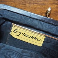 Vintage leather purse bag | Vintage leather bag | Black purse bag | Vintage leather clutch | Made in Finland | EJ Laukku