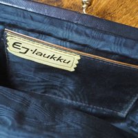 Vintage leather purse bag | Vintage leather bag | Black purse bag | Vintage leather clutch | Made in Finland | EJ Laukku
