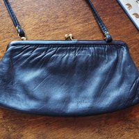 Vintage leather purse bag | Vintage leather bag | Black purse bag | Vintage leather clutch | Vintage purse