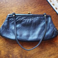 Vintage leather purse bag | Vintage leather bag | Black purse bag | Vintage leather clutch | Vintage purse