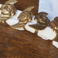 Vintage brass napkin rings | Set of four vintage napkin rings | Vintage rose napkin rings | Set of four brass napkin rings