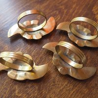 Vintage brass napkin rings | Set of four vintage napkin rings | Vintage rose napkin rings | Set of four brass napkin rings