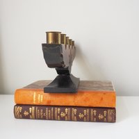 Vintage wooden candelabra | Wooden candelabra | Five arm wooden candlestick holder
