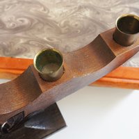 Vintage wooden candelabra | Wooden candelabra | Five arm wooden candlestick holder