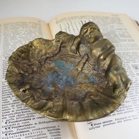 Vintage trinket dish | Vintage brass trinket dish | Vintage soap dish | Vintage angel dish | Vintage jewelry dish