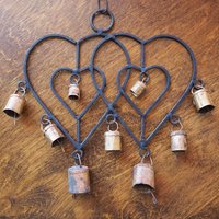 Vintage wind chime | Vintage wind chime with bells | Heart wind chime | Iron wind chime with bells | Wind chime with hearts