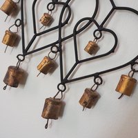 Vintage wind chime | Vintage wind chime with bells | Heart wind chime | Iron wind chime with bells | Wind chime with hearts
