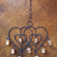 Vintage wind chime | Vintage wind chime with bells | Heart wind chime | Iron wind chime with bells | Wind chime with hearts