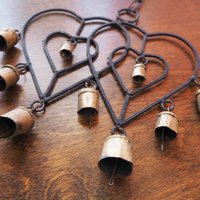 Vintage wind chime | Vintage wind chime with bells | Heart wind chime | Iron wind chime with bells | Wind chime with hearts