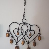 Vintage wind chime | Vintage wind chime with bells | Heart wind chime | Iron wind chime with bells | Wind chime with hearts
