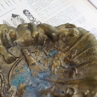 Vintage trinket dish | Vintage brass trinket dish | Vintage soap dish | Vintage angel dish | Vintage jewelry dish