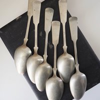 Set of six vintage tablespoons | Large vintage spoons | Musla tablespoons | Vintage alpacca silver tablespoons | Vintage alpacca spoons