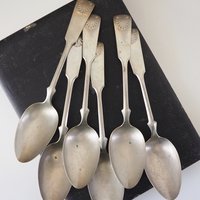 Set of six vintage tablespoons | Large vintage spoons | Musla tablespoons | Vintage alpacca silver tablespoons | Vintage alpacca spoons