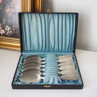 Set of six vintage tablespoons | Large vintage spoons | Musla tablespoons | Vintage alpacca silver tablespoons | Vintage alpacca spoons