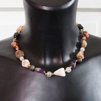 Set of two vintage necklaces | Vintage tumblestone necklaces | Chunky crystal necklaces | Matching tumblestone necklaces