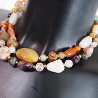 Set of two vintage necklaces | Vintage tumblestone necklaces | Chunky crystal necklaces | Matching tumblestone necklaces