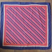 Vintage silk scarf | Striped silk scarf | Small vintage silk scarf | Silk scarf